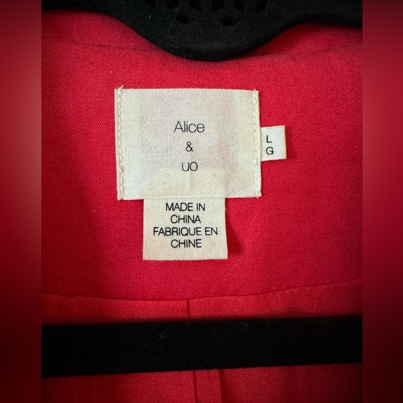 ALICE & UO MINT CONDITION COTTON SWING TRENCH SZ LARGE IN PEONY RED - Picture 2 of 8